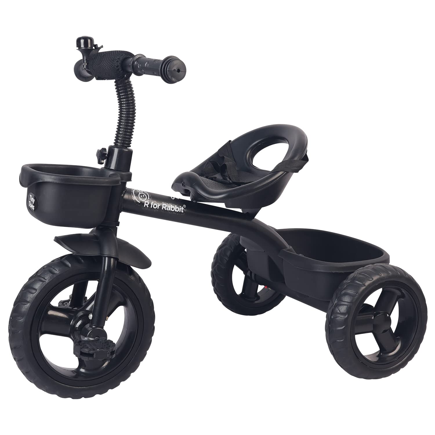 R for Rabbit Tiny Toes T10 Ace with EVA Wheels Kids/Baby Tricycle, Cycle for Kids, Tricycle for Kids for 1.5 to 5 Years Baby Cycle with Storage Basket (Black)