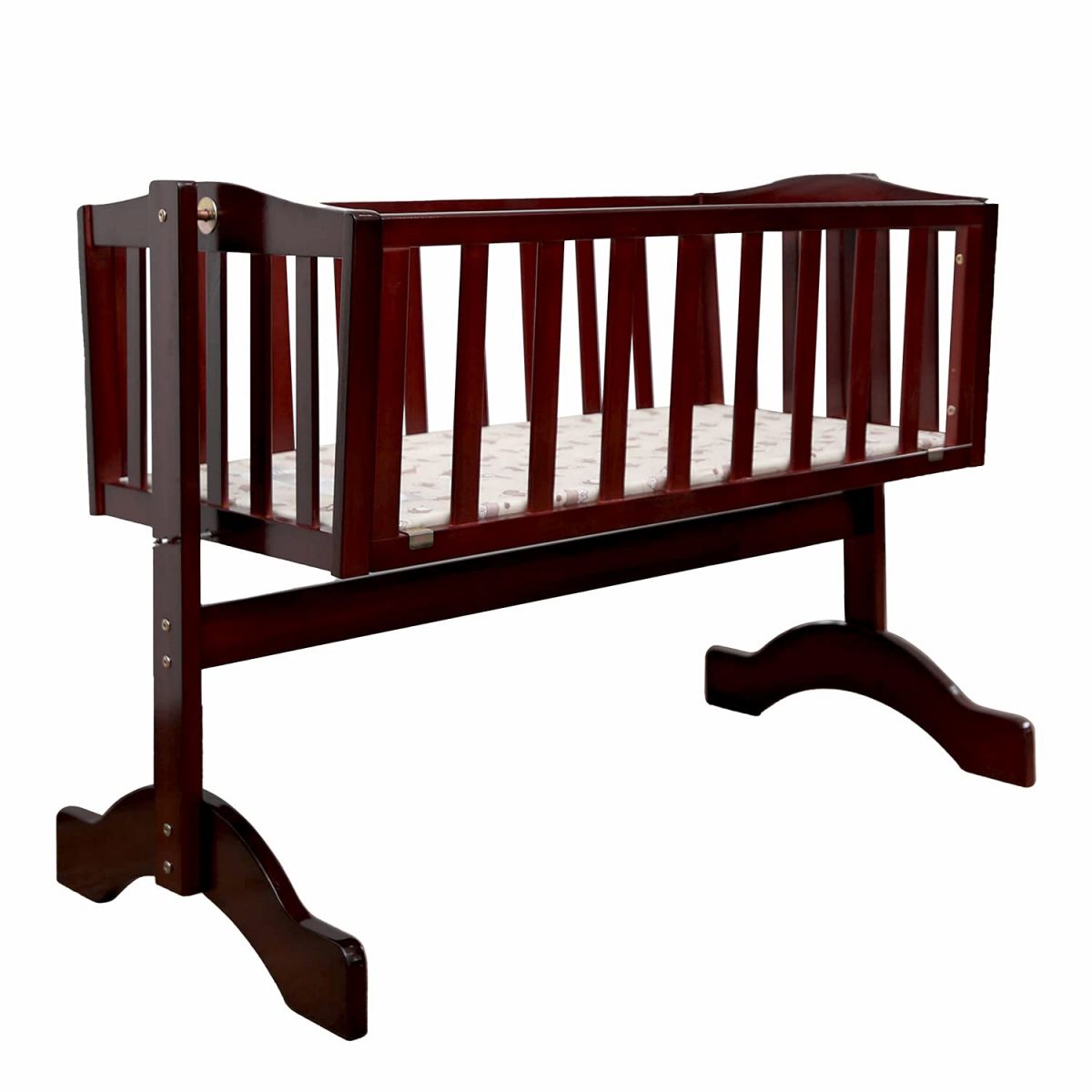 LuvLap Baby Wooden Cot C-10, Cherry Red