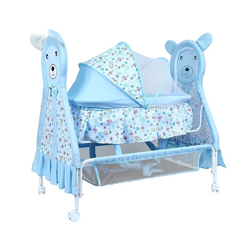 1st Step Cradle with Swing, Mosquito Net and Storage Basket (Blue)